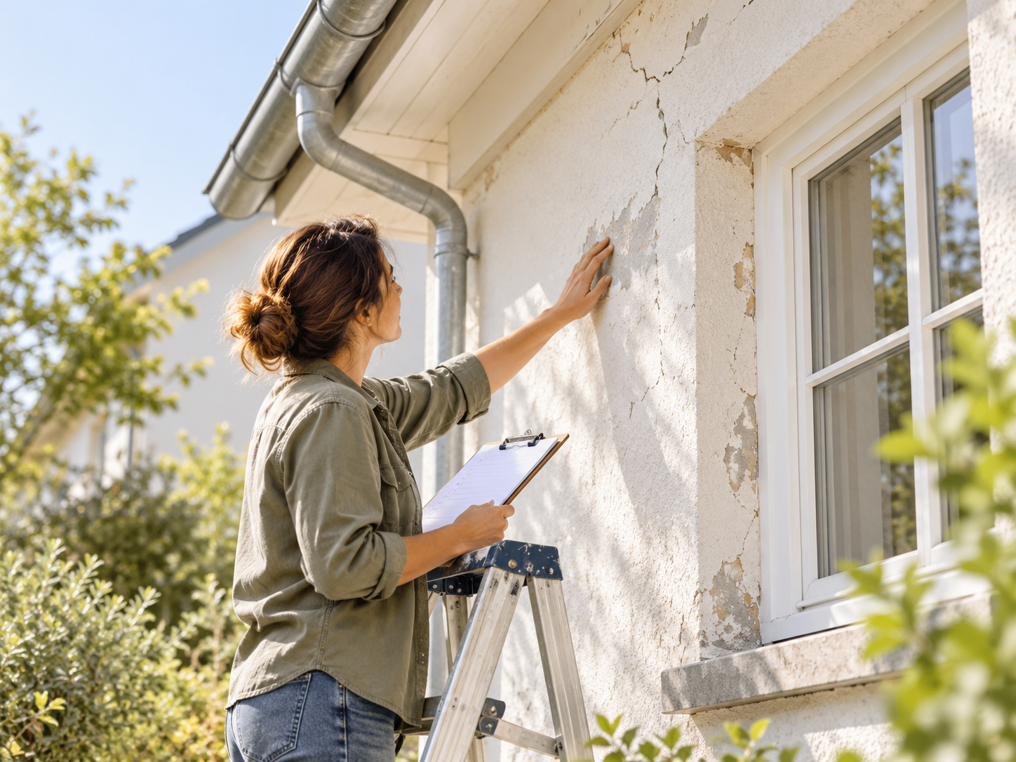 What should you check before painting a facade?